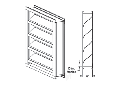 Louvers 4" Drainable Blade Extruded Aluminum Louvers 4" Drainable Blade Extruded Aluminum